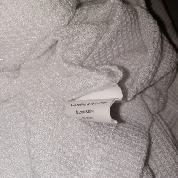 North 13 White 2 Pc Waffle Knit Pajamas L/XL Tall - Picture 7 of 8